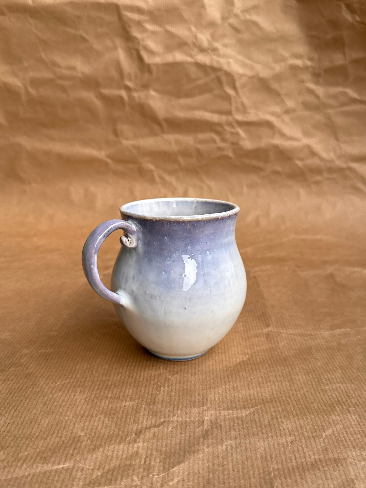 Crystalline glaze detail on porcelain mug