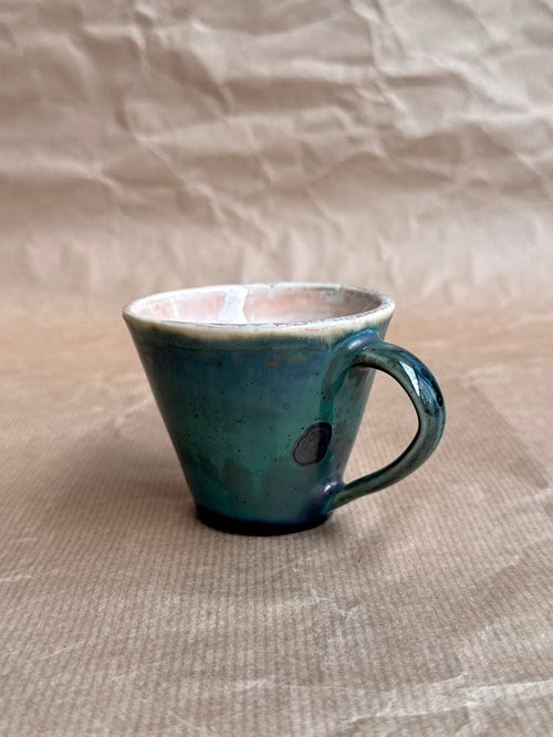 Crystalline glaze detail on porcelain cup