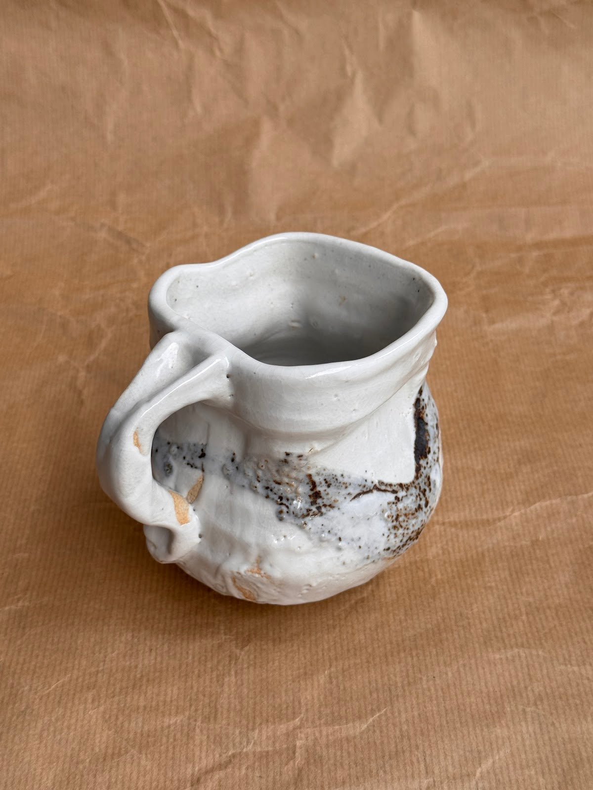 Shino mug with handle
