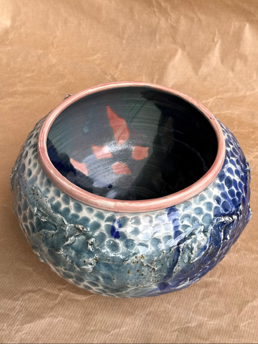 Three Moods pot, second coloured face