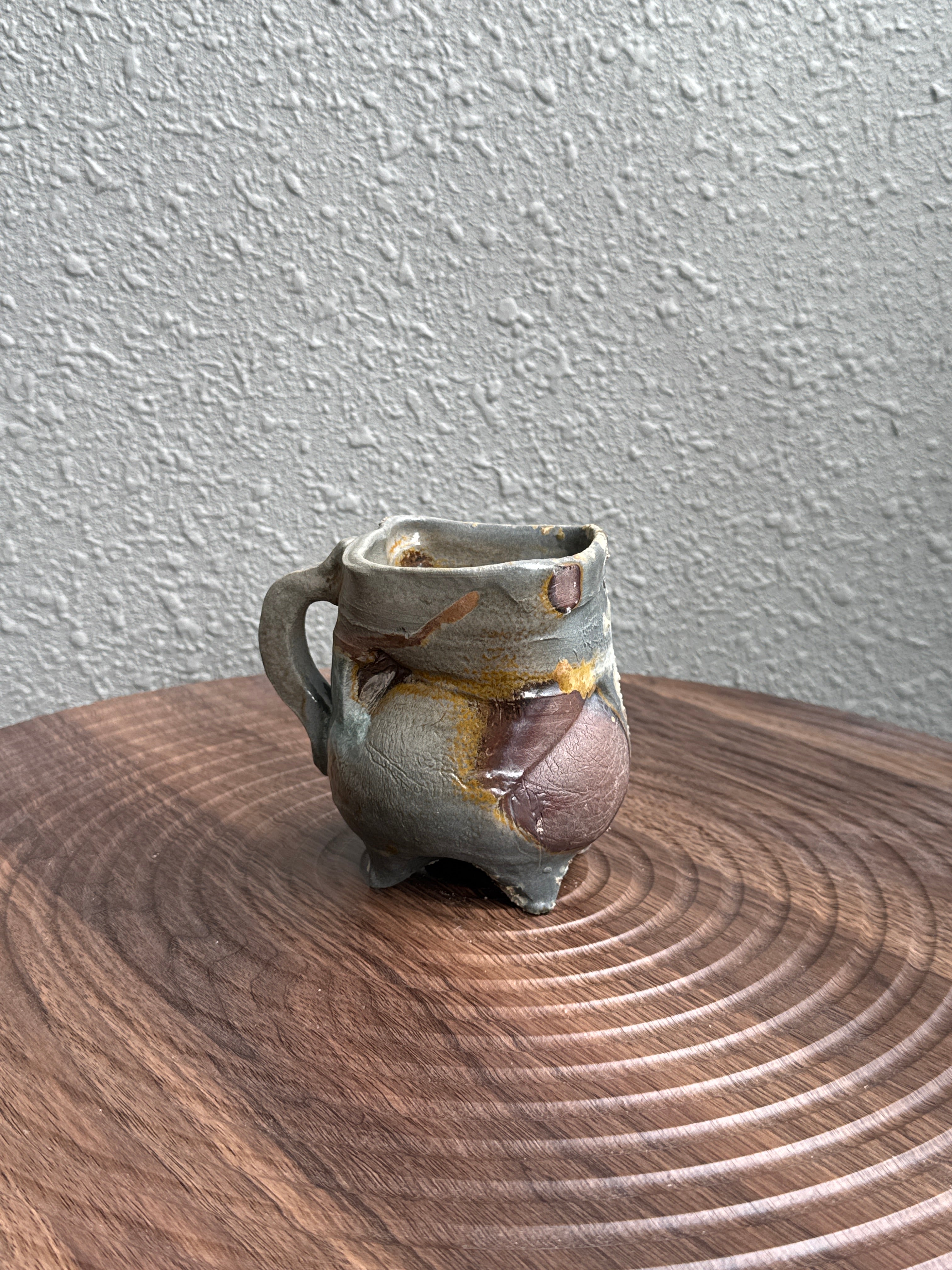 Woodfired stoneware mug viewed from the side, Bali