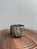 Kurinuki carved tea bowl with unrepeatable flame marks, woodfired in Bali