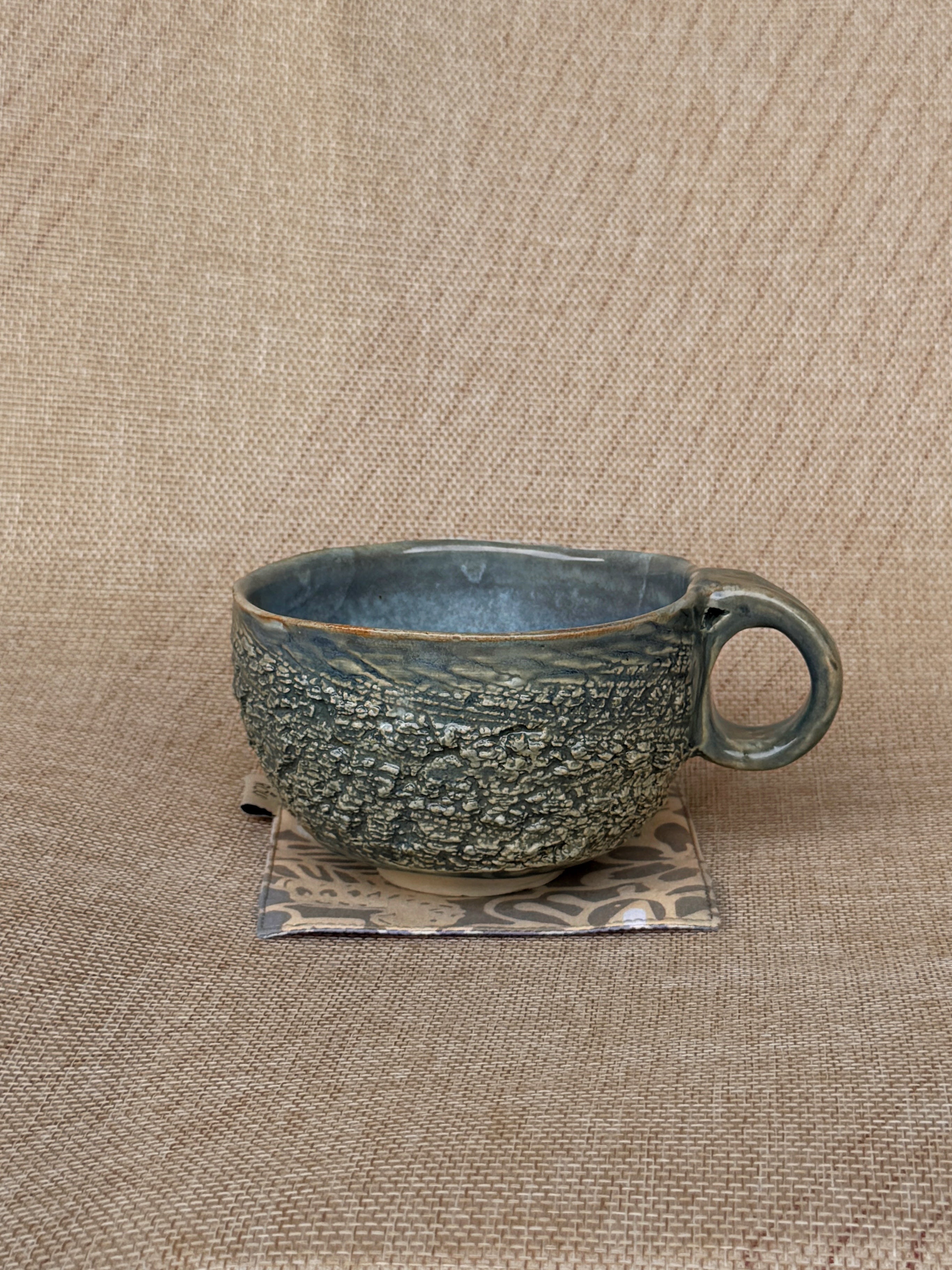 Stoneware Ripples cup viewed from above
