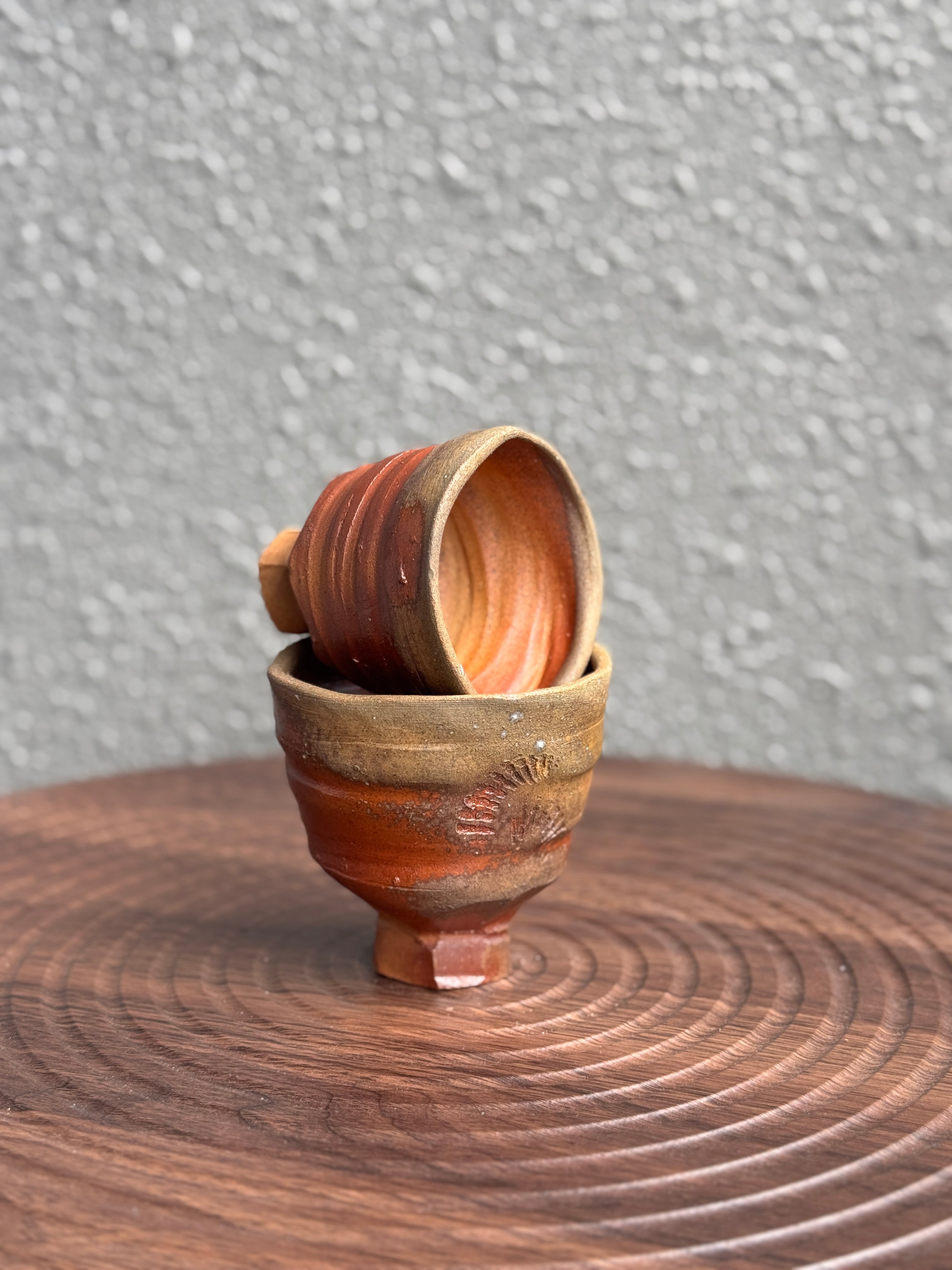 Woodfired yunomi cup viewed from the side, Bali