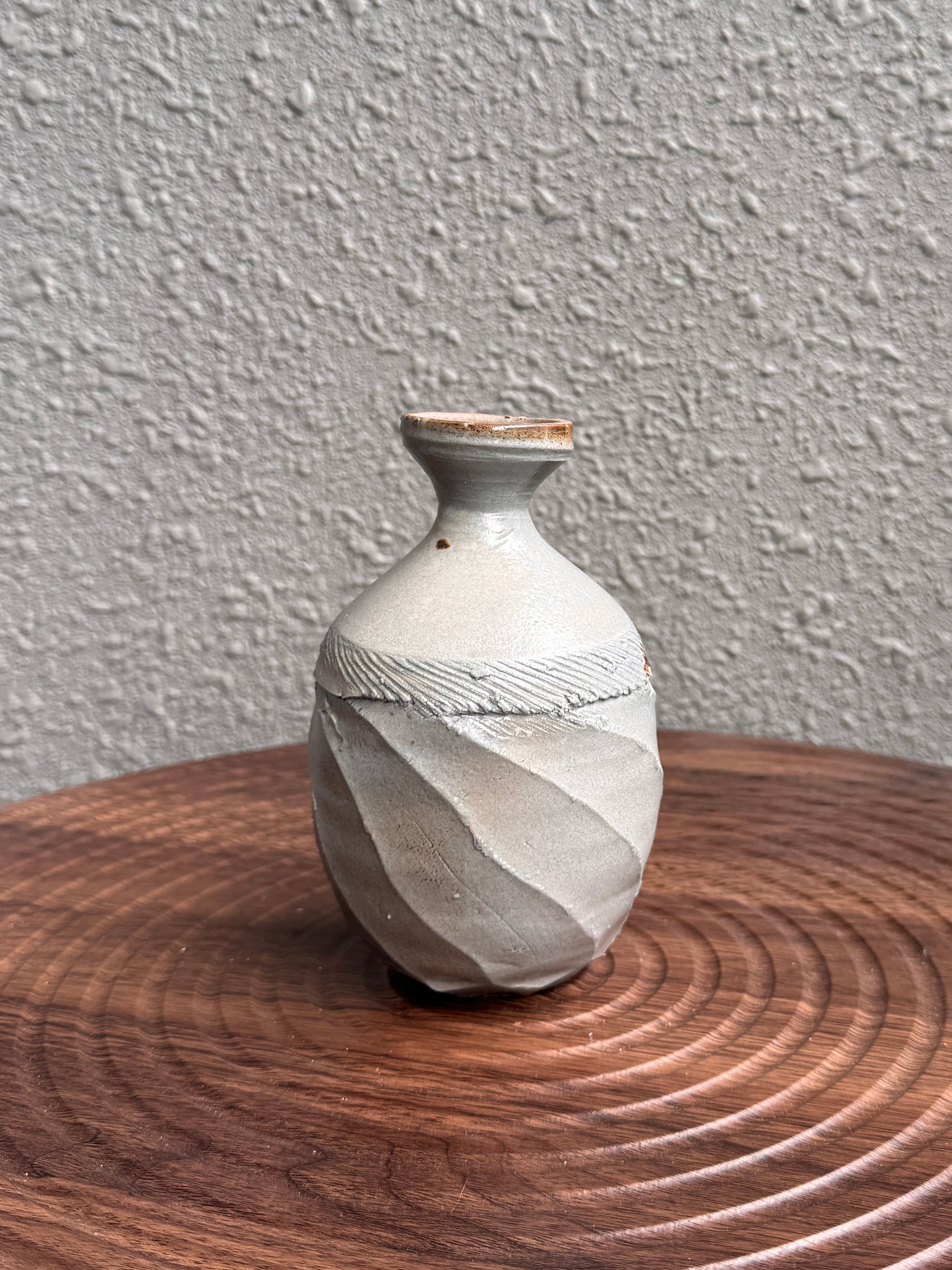 Woodfired stoneware bottle viewed from the side, Ubud Forest