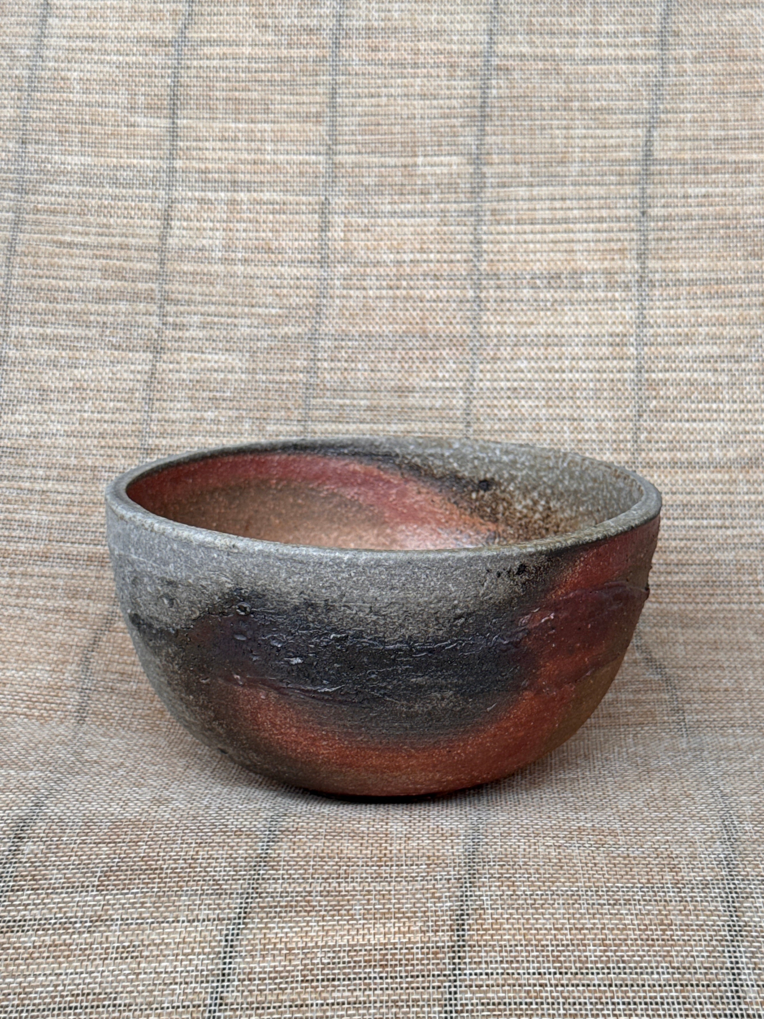 Interior view of a woodfired stoneware bowl, Tokoname