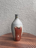 Small woodfired stoneware bud vase with shell-wadding prints, Ubud Forest, Bali